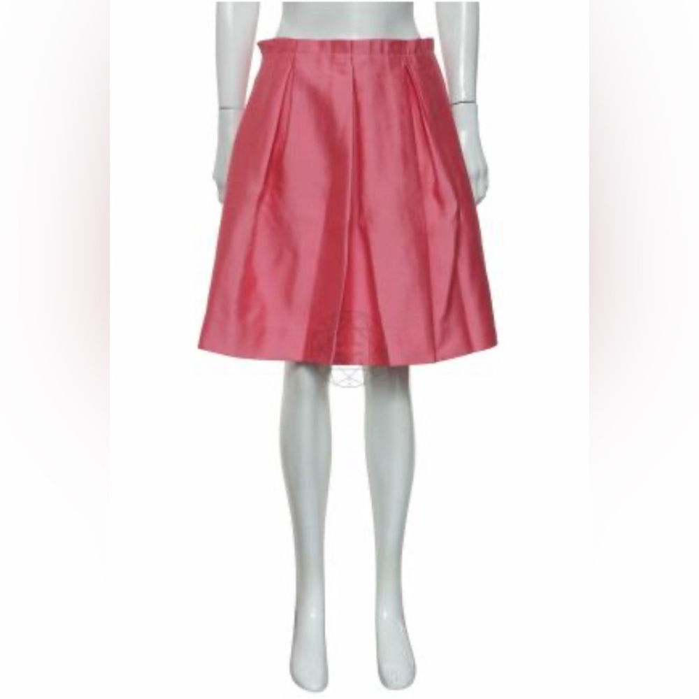 [Milly of New York] Vintage Pink Pleated Paper Bag Knee-Length Skirt Womens Sz 6